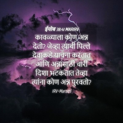 Picture 04 - ईयोब 38:41 MARIRV - कावळ्याला कोण - Bible Verse Picture