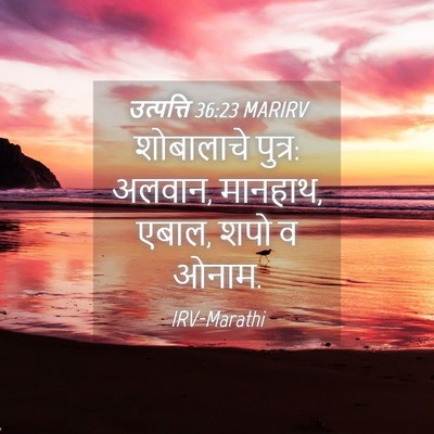 Picture 04 - उत्पत्ति 36:23 MARIRV - शोबालाचे पुत्र: - Bible Verse Picture