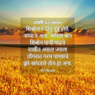 Picture 04 - उत्पत्ति 36:24 MARIRV - सिबोनाचे दोन - Bible Verse Picture