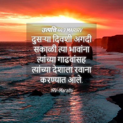 Picture 04 - उत्पत्ति 44:3 MARIRV - दुसऱ्या दिवशी - Bible Verse Picture