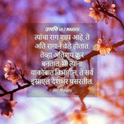 Picture 04 - उत्पत्ति 49:7 MARIRV - त्यांचा राग शाप - Bible Verse Picture