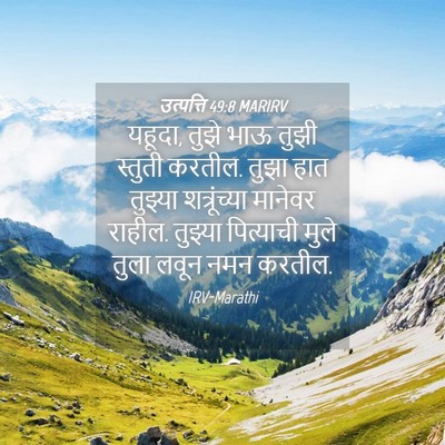 Picture 04 - उत्पत्ति 49:8 MARIRV - यहूदा, तुझे भाऊ - Bible Verse Picture