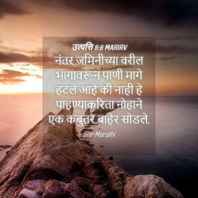 Picture 04 - उत्पत्ति 8:8 MARIRV - नंतर जमिनीच्या - Bible Verse Picture