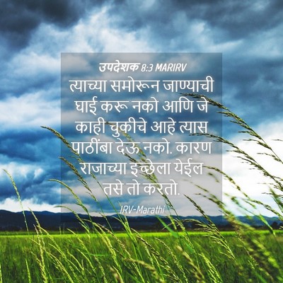 Picture 04 - उपदेशक 8:3 MARIRV - त्याच्या समोरून - Bible Verse Picture