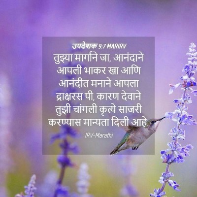 Picture 04 - उपदेशक 9:7 MARIRV - तुझ्या मार्गाने - Bible Verse Picture