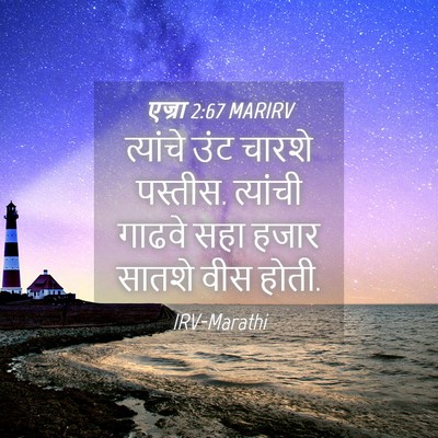Picture 04 - एज्रा 2:67 MARIRV - त्यांचे उंट चारशे - Bible Verse Picture