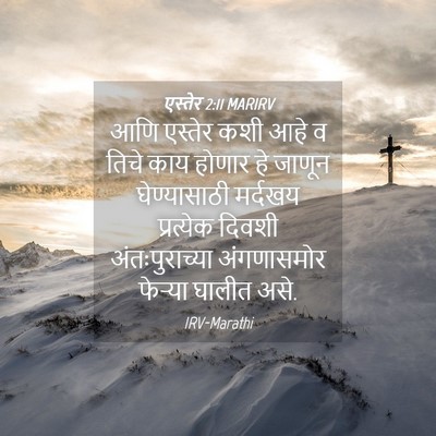 Picture 04 - एस्तेर 2:11 MARIRV - आणि एस्तेर कशी आहे - Bible Verse Picture