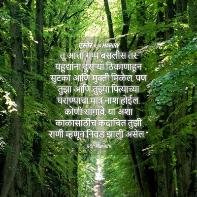 Picture 04 - एस्तेर 4:14 MARIRV - तू आत्ता गप्प - Bible Verse Picture