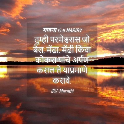 Picture 04 - गणना 15:11 MARIRV - तुम्ही परमेश्वरास - Bible Verse Picture