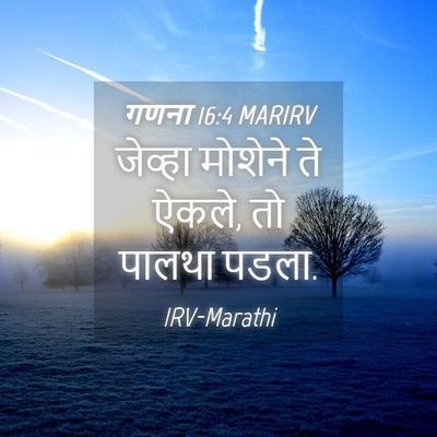 Picture 04 - गणना 16:4 MARIRV - जेव्हा मोशेने ते - Bible Verse Picture