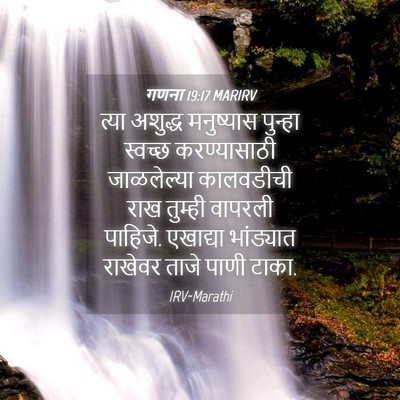 Picture 04 - गणना 19:17 MARIRV - त्या अशुद्ध - Bible Verse Picture