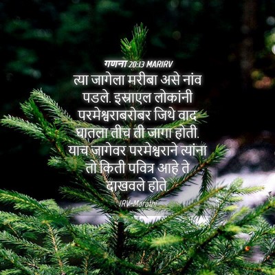 Picture 04 - गणना 20:13 MARIRV - त्या जागेला मरीबा - Bible Verse Picture