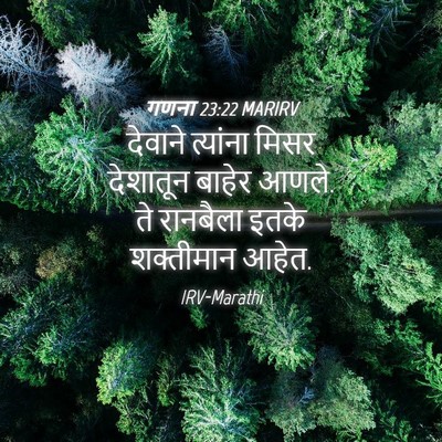 Picture 04 - गणना 23:22 MARIRV - देवाने त्यांना - Bible Verse Picture