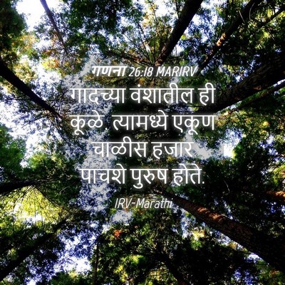 Picture 04 - गणना 26:18 MARIRV - गादच्या वंशातील - Bible Verse Picture