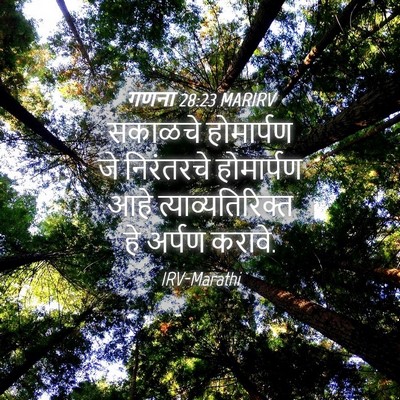 Picture 04 - गणना 28:23 MARIRV - सकाळचे होमार्पण - Bible Verse Picture