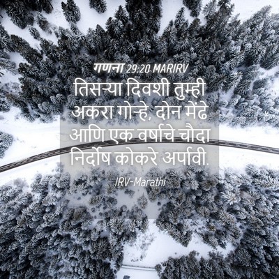 Picture 04 - गणना 29:20 MARIRV - तिसऱ्या दिवशी - Bible Verse Picture