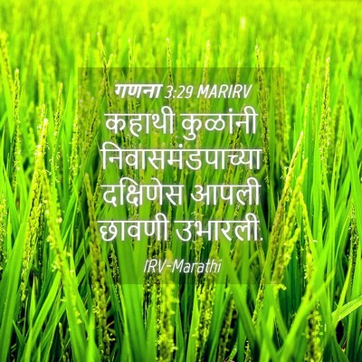 Picture 04 - गणना 3:29 MARIRV - कहाथी कुळांनी - Bible Verse Picture