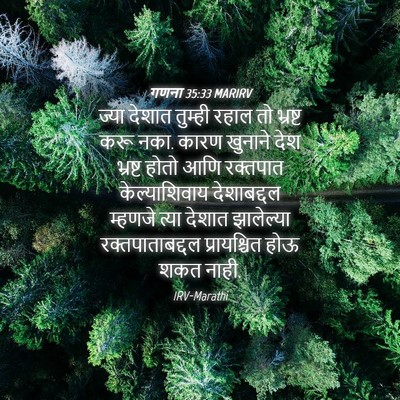 Picture 04 - गणना 35:33 MARIRV - ज्या देशात तुम्ही - Bible Verse Picture