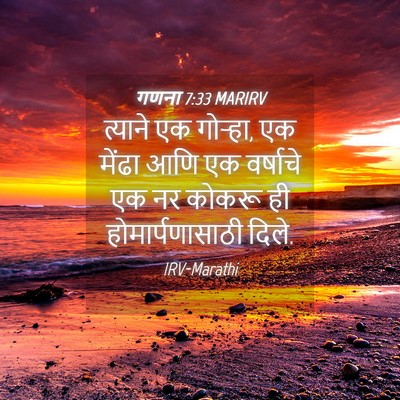 Picture 04 - गणना 7:33 MARIRV - त्याने एक गोऱ्हा, - Bible Verse Picture