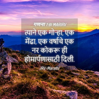 Picture 04 - गणना 7:81 MARIRV - त्याने एक गोऱ्हा, - Bible Verse Picture