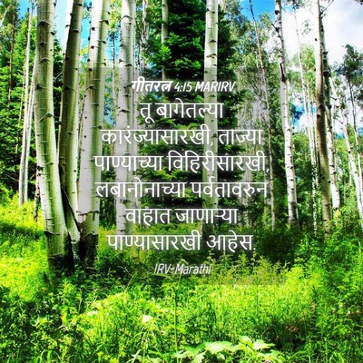 Picture 04 - गीतरत्न 4:15 MARIRV - तू बागेतल्या - Bible Verse Picture