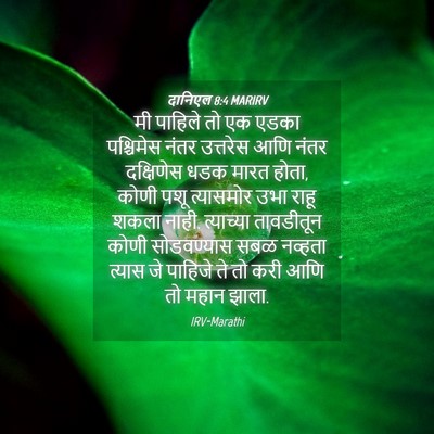 Picture 04 - दानिएल 8:4 MARIRV - मी पाहिले तो एक - Bible Verse Picture