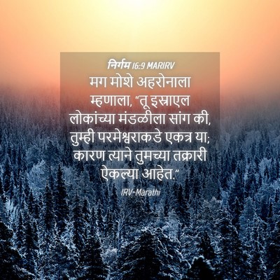 Picture 04 - निर्गम 16:9 MARIRV - मग मोशे अहरोनाला - Bible Verse Picture