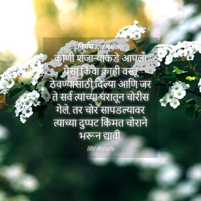 Picture 04 - निर्गम 22:7 MARIRV - कोणी शेजाऱ्याकडे - Bible Verse Picture