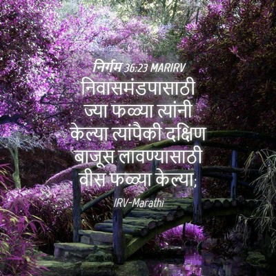 Picture 04 - निर्गम 36:23 MARIRV - निवासमंडपासाठी - Bible Verse Picture