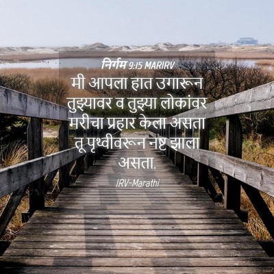 Picture 04 - निर्गम 9:15 MARIRV - मी आपला हात उगारून - Bible Verse Picture