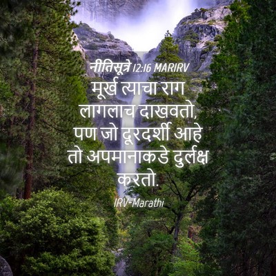 Picture 04 - नीतिसूत्रे 12:16 MARIRV - मूर्ख त्याचा राग - Bible Verse Picture