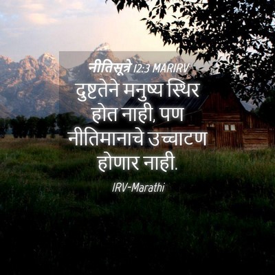 Picture 04 - नीतिसूत्रे 12:3 MARIRV - दुष्टतेने मनुष्य - Bible Verse Picture