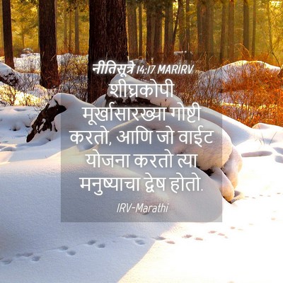 Picture 04 - नीतिसूत्रे 14:17 MARIRV - शीघ्रकोपी - Bible Verse Picture