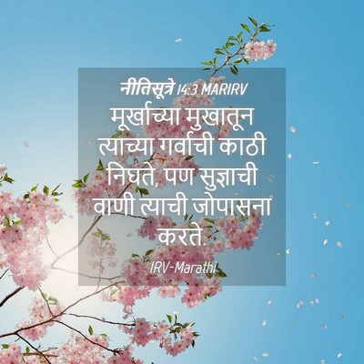 Picture 04 - नीतिसूत्रे 14:3 MARIRV - मूर्खाच्या - Bible Verse Picture