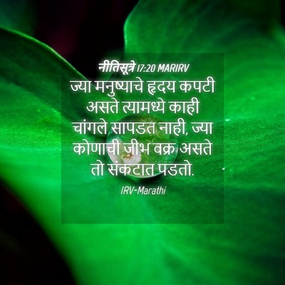 Picture 04 - नीतिसूत्रे 17:20 MARIRV - ज्या मनुष्याचे - Bible Verse Picture