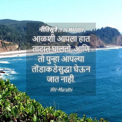 Picture 04 - नीतिसूत्रे 19:24 MARIRV - आळशी आपला हात - Bible Verse Picture