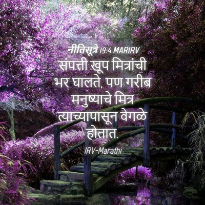 Picture 04 - नीतिसूत्रे 19:4 MARIRV - संपत्ती खूप - Bible Verse Picture