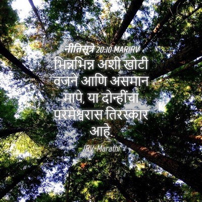 Picture 04 - नीतिसूत्रे 20:10 MARIRV - भिन्नभिन्न अशी - Bible Verse Picture