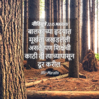 Picture 04 - नीतिसूत्रे 22:15 MARIRV - बालकाच्या हृदयात - Bible Verse Picture