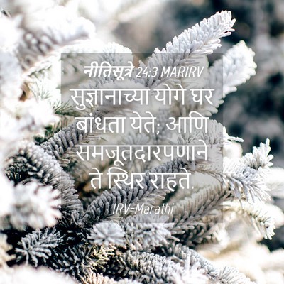 Picture 04 - नीतिसूत्रे 24:3 MARIRV - सुज्ञानाच्या योगे - Bible Verse Picture