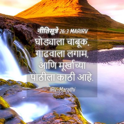 Picture 04 - नीतिसूत्रे 26:3 MARIRV - घोड्याला चाबूक, - Bible Verse Picture