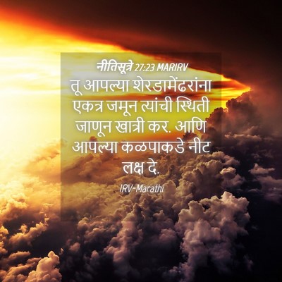 Picture 04 - नीतिसूत्रे 27:23 MARIRV - तू आपल्या - Bible Verse Picture