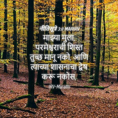 Picture 04 - नीतिसूत्रे 3:11 MARIRV - माझ्या मुला, - Bible Verse Picture