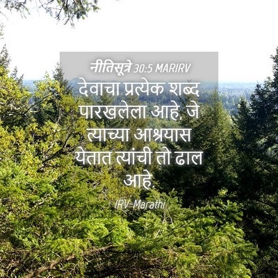 Picture 04 - नीतिसूत्रे 30:5 MARIRV - देवाचा प्रत्येक - Bible Verse Picture