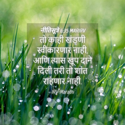 Picture 04 - नीतिसूत्रे 6:35 MARIRV - तो काही खंडणी - Bible Verse Picture