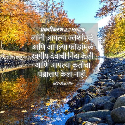 Picture 04 - प्रकटीकरण 16:11 MARIRV - त्यांनी आपल्या - Bible Verse Picture
