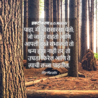 Picture 04 - प्रकटीकरण 16:15 MARIRV - पाहा, मी चोरासारखा - Bible Verse Picture
