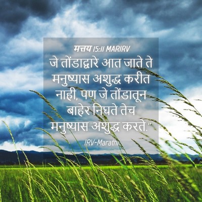 Picture 04 - मत्तय 15:11 MARIRV - जे तोंडाद्वारे आत - Bible Verse Picture