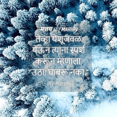 Picture 04 - मत्तय 17:7 MARIRV - तेव्हा येशूजवळ - Bible Verse Picture