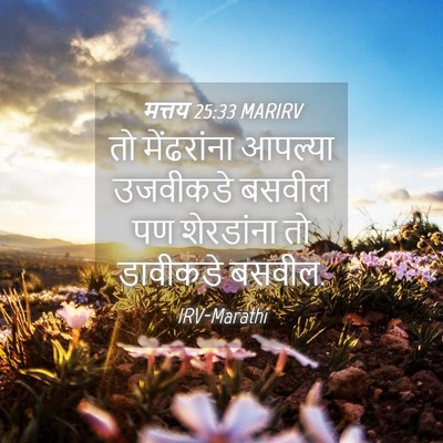 Picture 04 - मत्तय 25:33 MARIRV - तो मेंढरांना - Bible Verse Picture